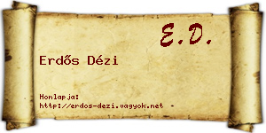 Erdős Dézi névjegykártya